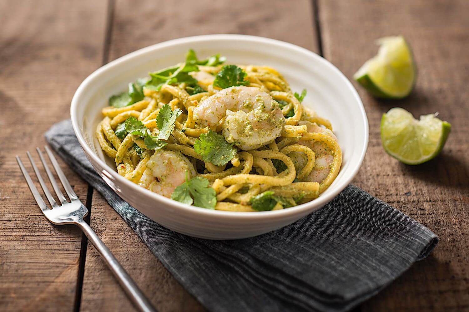 Prawn, Coriander, Chilli, Lime and Peanut Pesto Hokkien Noodles